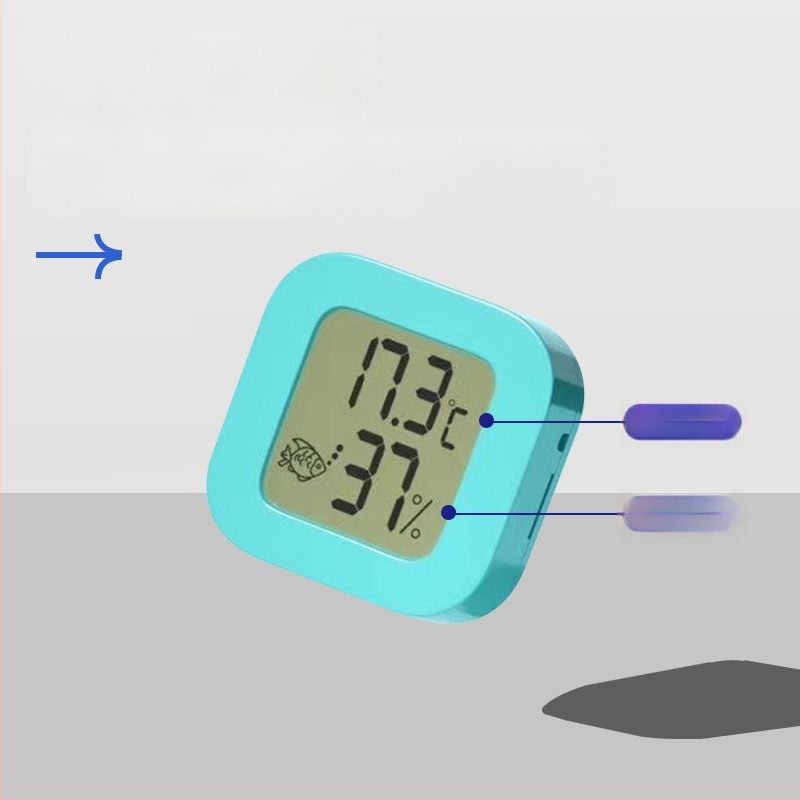 Аквариумен термометър, водоустойчив, високопрецизен, двоен цифров дисплей, стенен монтаж, външен сензор за температура и влажност