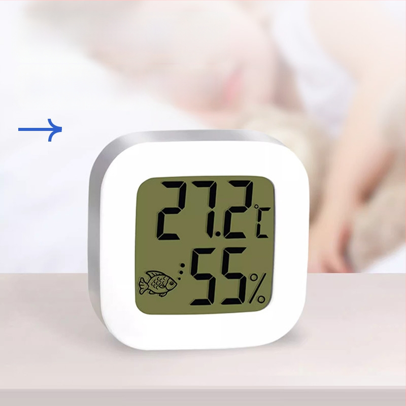 Аквариумен термометър, водоустойчив, високопрецизен, двоен цифров дисплей, стенен монтаж, външен сензор за температура и влажност