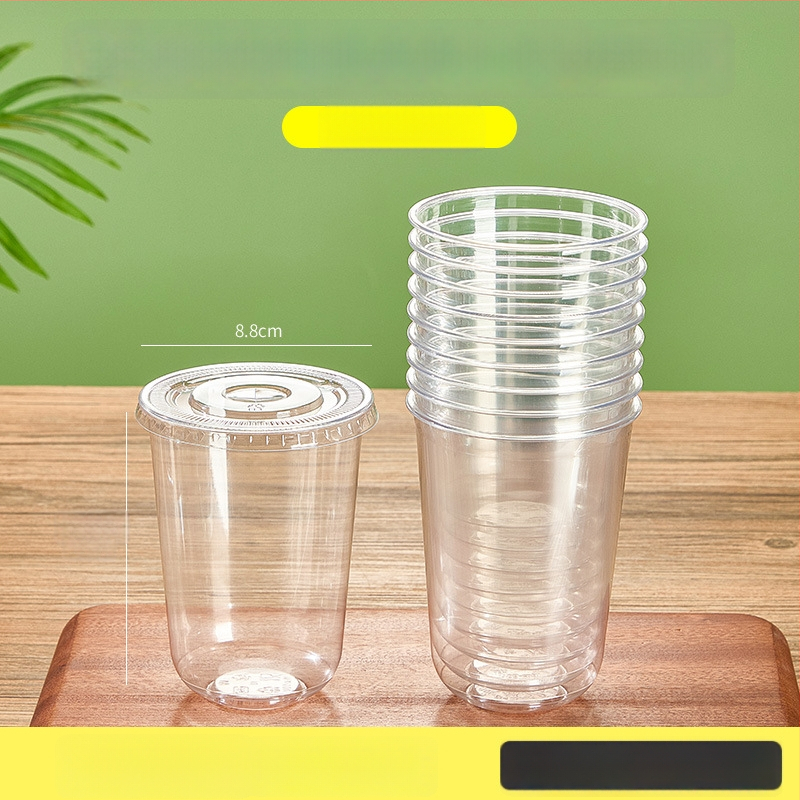 Jednokratna plastična čaša u U-obliku, 301–400 ml, visoko prozirna PET, pogodna za čaj s mlijekom, hladna pića, jogurt i ledenu kavu.