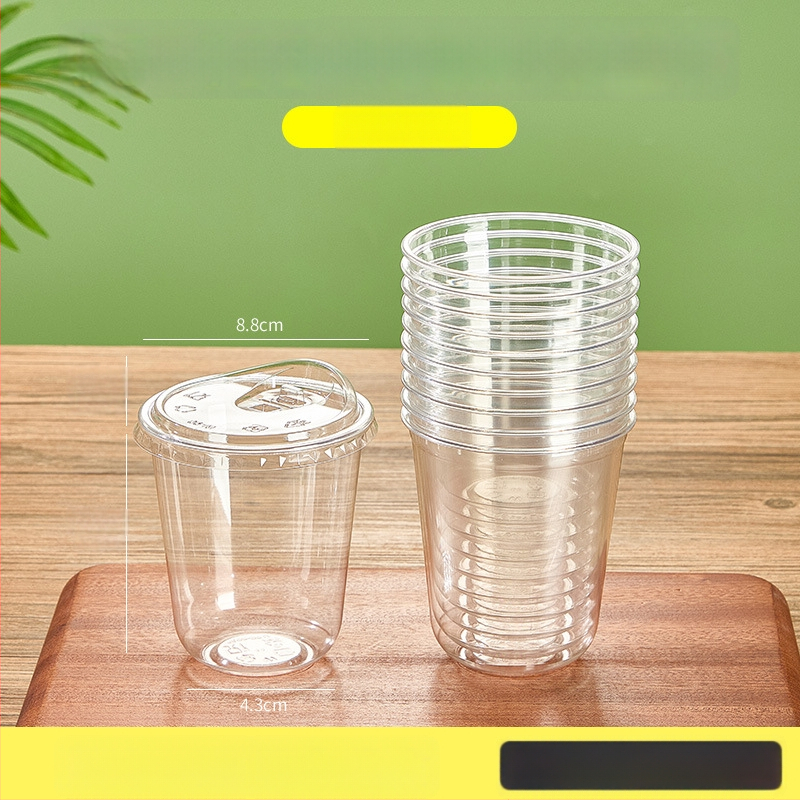 Jednokratna plastična čaša u U-obliku, 301–400 ml, visoko prozirna PET, pogodna za čaj s mlijekom, hladna pića, jogurt i ledenu kavu.