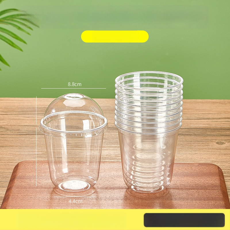Jednokratna plastična čaša u U-obliku, 301–400 ml, visoko prozirna PET, pogodna za čaj s mlijekom, hladna pića, jogurt i ledenu kavu.