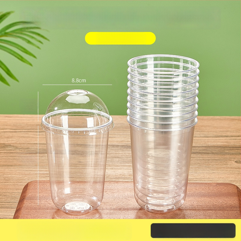 Jednokratna plastična čaša u U-obliku, 301–400 ml, visoko prozirna PET, pogodna za čaj s mlijekom, hladna pića, jogurt i ledenu kavu.