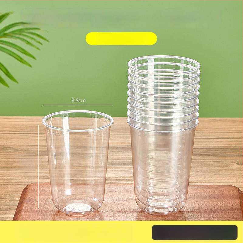 Jednokratna plastična čaša u U-obliku, 301–400 ml, visoko prozirna PET, pogodna za čaj s mlijekom, hladna pića, jogurt i ledenu kavu.