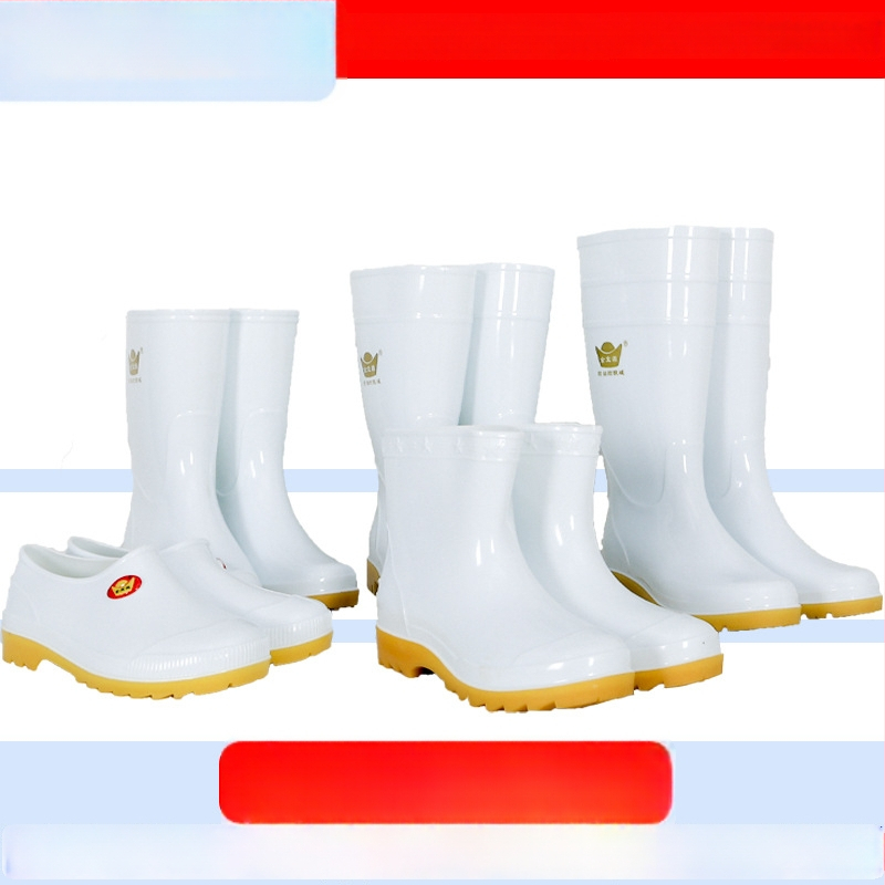 Uniszex élelmiszer-ipari esőcsizma, magas szárú PVC felsőrésszel, gumírozott talppal, olaj- és csúszásálló, egy darabból öntött talppal, minden évszakra