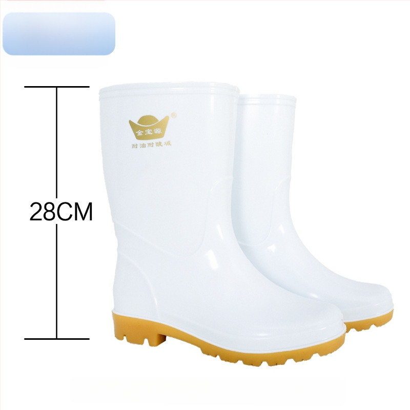 Uniszex élelmiszer-ipari esőcsizma, magas szárú PVC felsőrésszel, gumírozott talppal, olaj- és csúszásálló, egy darabból öntött talppal, minden évszakra