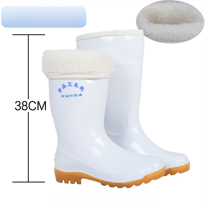 Uniszex élelmiszer-ipari esőcsizma, magas szárú PVC felsőrésszel, gumírozott talppal, olaj- és csúszásálló, egy darabból öntött talppal, minden évszakra