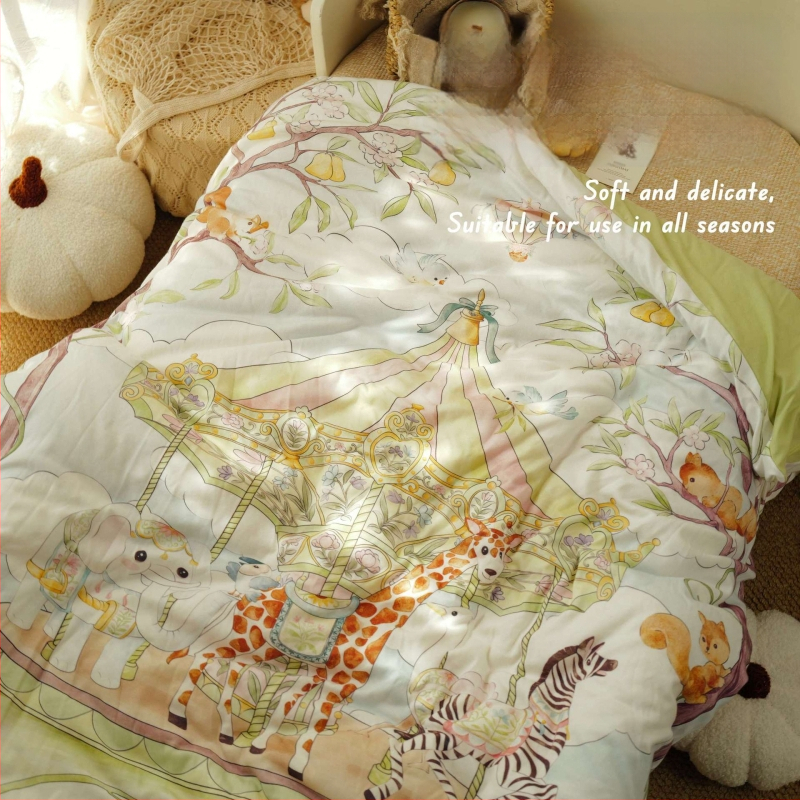 Cuvertură pentru nou-născuți — material 100% bumbac, umplutură din bumbac, greutate sub 0,5 kg, pentru primăvară și toamnă