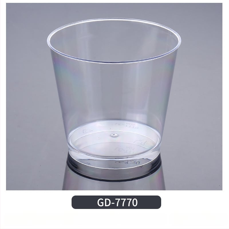 Μίας χρήσεως ποτήρι mousse, παχύτερο σχέδιο, δημιουργικό ποτήρι ζελέ για επιδόρπια, μοντέλο 7770, PS πλαστικό, με καπάκι, για συσκευασία τροφίμων