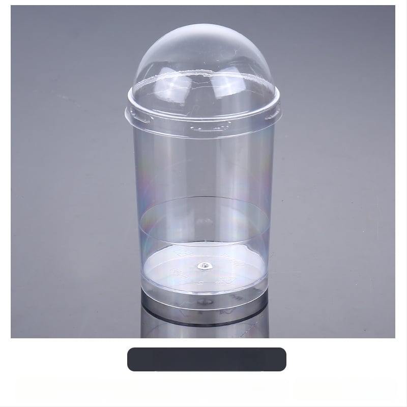 Μίας χρήσεως ποτήρι mousse, παχύτερο σχέδιο, δημιουργικό ποτήρι ζελέ για επιδόρπια, μοντέλο 7770, PS πλαστικό, με καπάκι, για συσκευασία τροφίμων