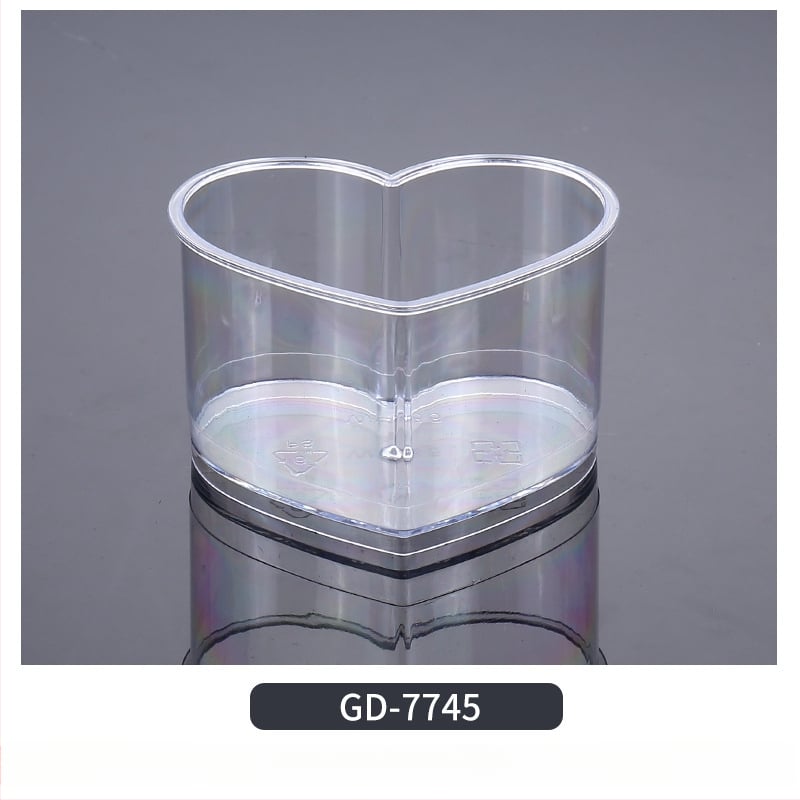 Μίας χρήσεως ποτήρι mousse, παχύτερο σχέδιο, δημιουργικό ποτήρι ζελέ για επιδόρπια, μοντέλο 7770, PS πλαστικό, με καπάκι, για συσκευασία τροφίμων