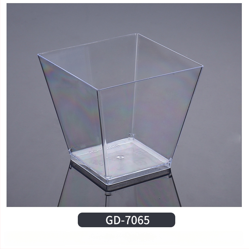 Μίας χρήσεως ποτήρι mousse, παχύτερο σχέδιο, δημιουργικό ποτήρι ζελέ για επιδόρπια, μοντέλο 7770, PS πλαστικό, με καπάκι, για συσκευασία τροφίμων