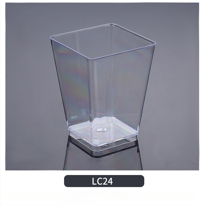 Μίας χρήσεως ποτήρι mousse, παχύτερο σχέδιο, δημιουργικό ποτήρι ζελέ για επιδόρπια, μοντέλο 7770, PS πλαστικό, με καπάκι, για συσκευασία τροφίμων