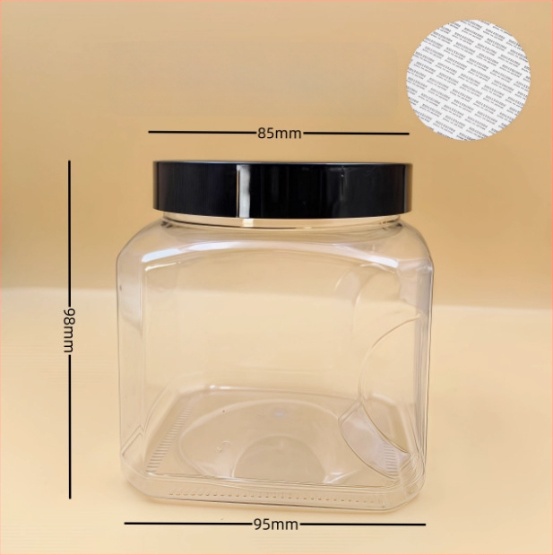 Recipient plastic pentru depozitare cu capac, PET, model 85×98, pentru nuci (fistic, caju)