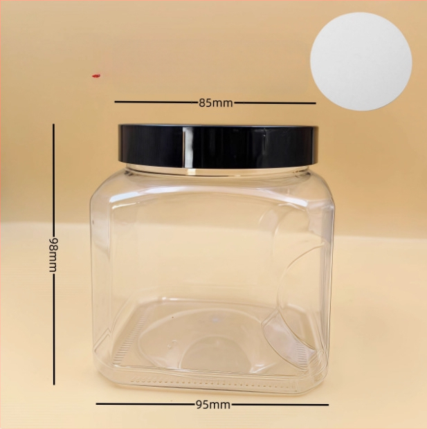 Recipient plastic pentru depozitare cu capac, PET, model 85×98, pentru nuci (fistic, caju)