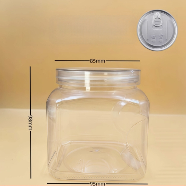 Recipient plastic pentru depozitare cu capac, PET, model 85×98, pentru nuci (fistic, caju)