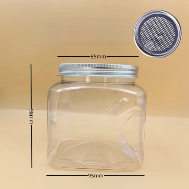 Recipient plastic pentru depozitare cu capac, PET, model 85×98, pentru nuci (fistic, caju)