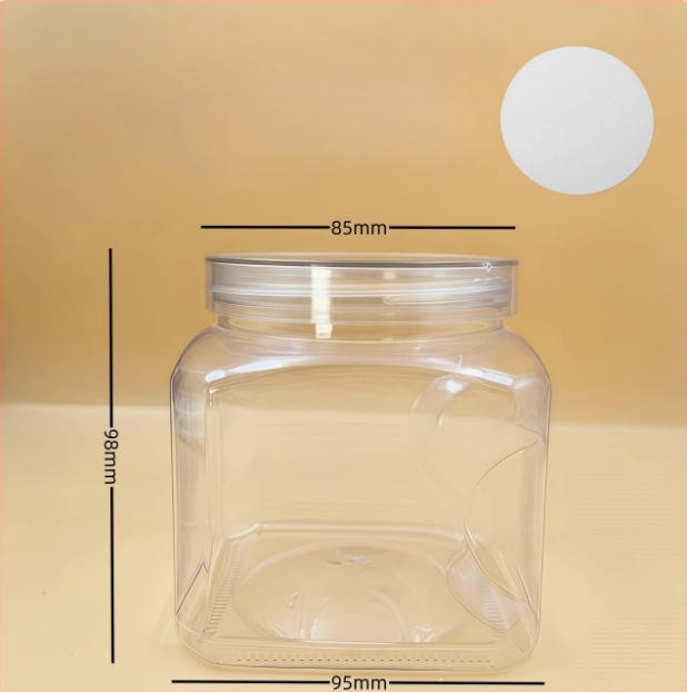 Recipient plastic pentru depozitare cu capac, PET, model 85×98, pentru nuci (fistic, caju)