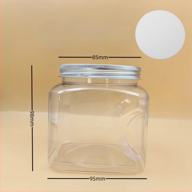 Recipient plastic pentru depozitare cu capac, PET, model 85×98, pentru nuci (fistic, caju)