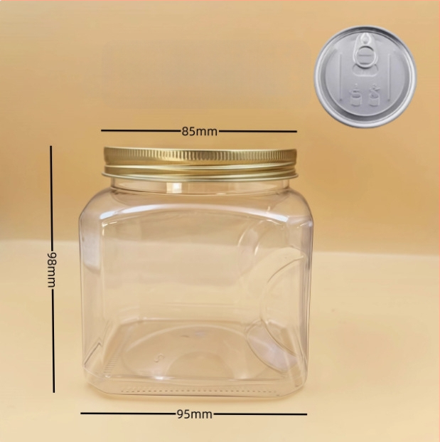 Recipient plastic pentru depozitare cu capac, PET, model 85×98, pentru nuci (fistic, caju)