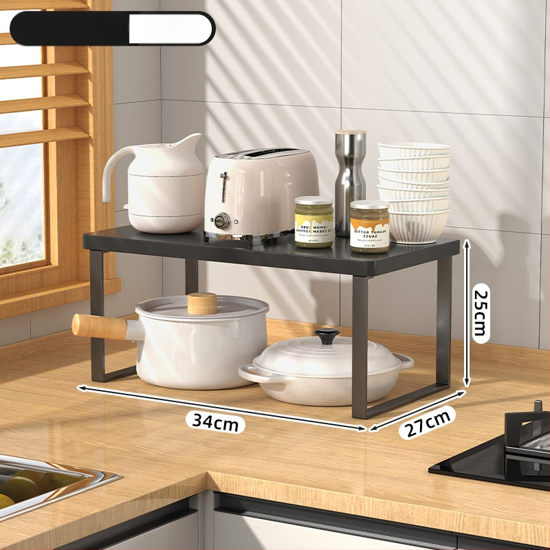 Fából készült konyhai mikrohullámú sütő polc — multifunkcionális, többszintes, a munkalapra helyezhető