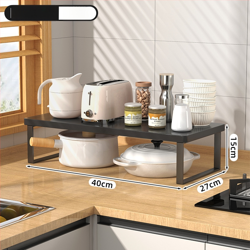 Fából készült konyhai mikrohullámú sütő polc — multifunkcionális, többszintes, a munkalapra helyezhető