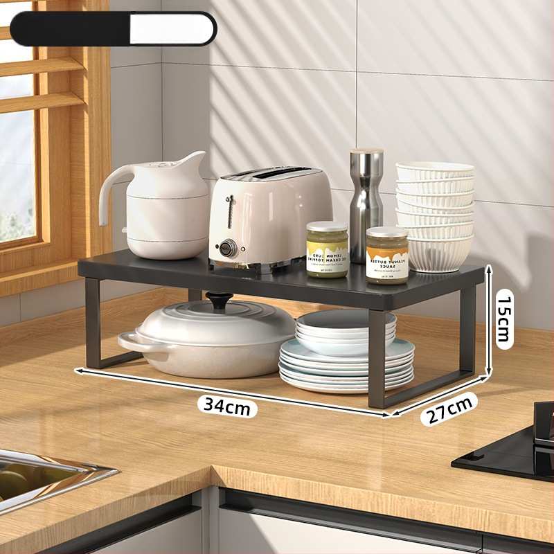 Fából készült konyhai mikrohullámú sütő polc — multifunkcionális, többszintes, a munkalapra helyezhető