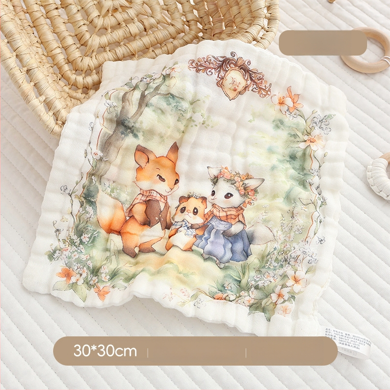 Μωρό πετσέτα από βαμβακερή γάζα, τετράγωνη, 40 γρ, απορρόφηση 0–5 δευτερόλεπτα, μονόκλωνη ύφανση, δυνατότητα εκτύπωσης λογότυπου