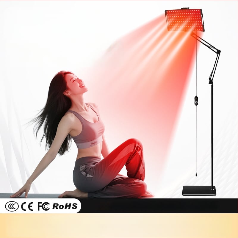 Dispozitiv de înfrumusețare cu fotoni, lumină infraroșie pentru întregul corp, lampă cu bază de podea (lumină infraroșie, spectru complet pentru corp, bază de podea, 3 trepte, pentru uz casnic)