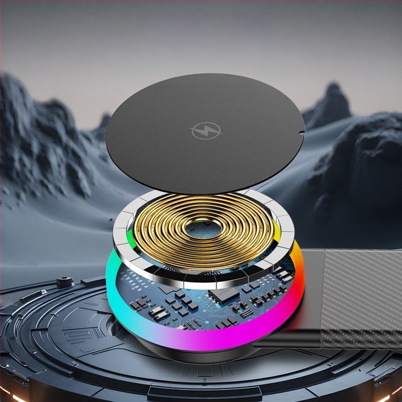 MagSafe автомобилно безжично зарядно 15W с метална регулируема стойка за монтаж