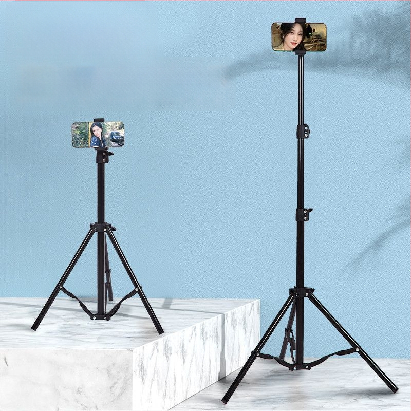Suport pentru telefon mobil și trepied pentru live streaming, universal pentru fotografiere, de birou sau în picioare, telescopic, din oțel inoxidabil