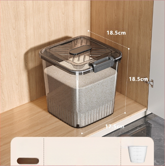 Container pentru depozitare orez și cereale — etanșare, protecție împotriva umidității și insectelor; material: plastic PP; capacitate: 10 L sau mai mult; stil: minimalist modern
