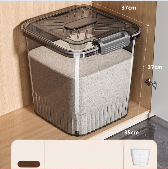 Container pentru depozitare orez și cereale — etanșare, protecție împotriva umidității și insectelor; material: plastic PP; capacitate: 10 L sau mai mult; stil: minimalist modern