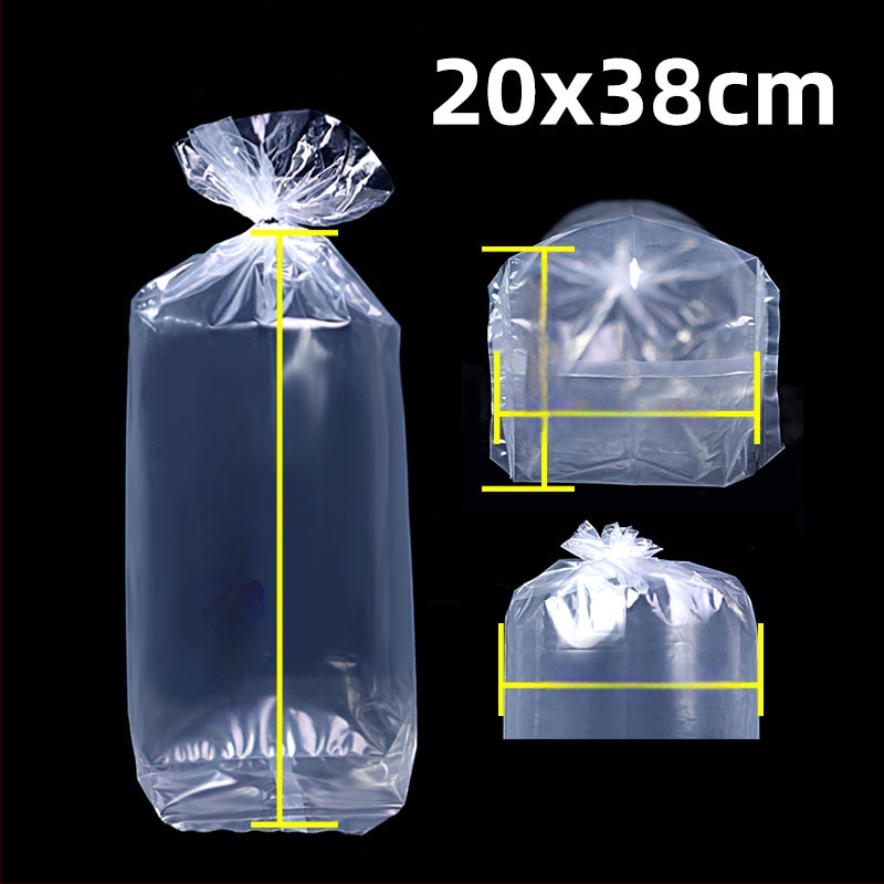 Pungă de ambalare pentru pești ornamentali vii, destinată transportului, cu bază plată pătrată la patru colțuri și plastic îngroșat