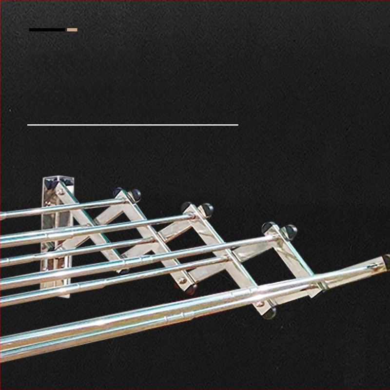 Uscător de haine montat pe perete, telescopic, din oțel inoxidabil și aliaj de aluminiu, pliabil