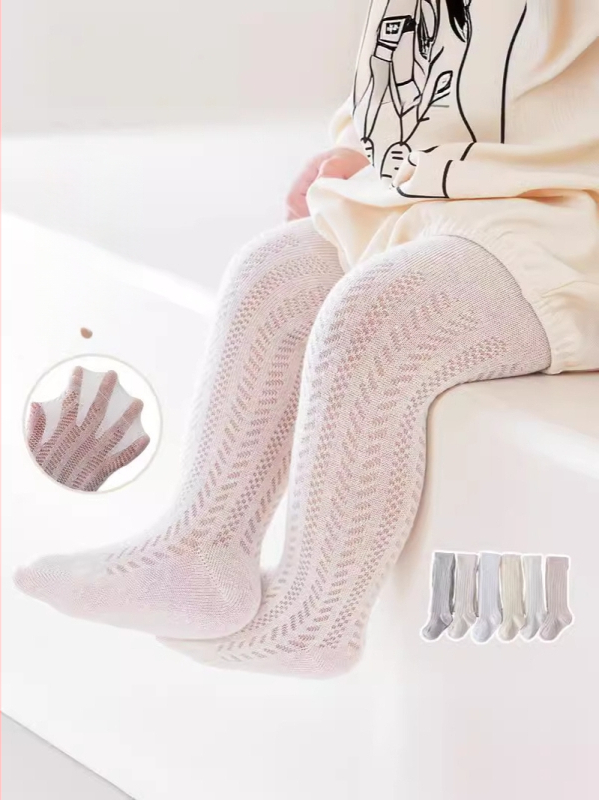 Dječje pantyhose za djevojčice, ljeto 2024, ultra-tanki mrežasti materijal, bijela, plesne pantyhose