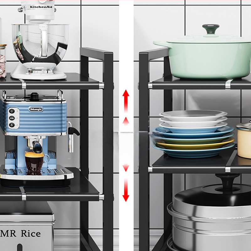 Konyhai kihúzható mosogató alatti tároló – Többfunkciós edény szervező, szekrény belső tárolás, szénacél, modern minimalista stílus