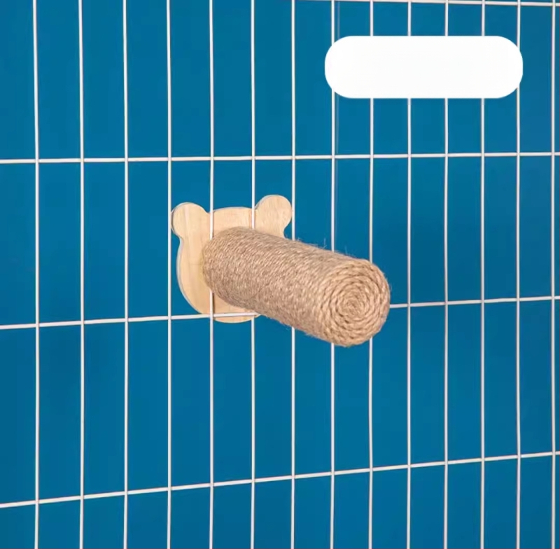 Дървен стенен катерачен комплекс за котки с капсулна платформа, пространство-спестяващ дизайн, стълб за драскане и стълба, гнездо