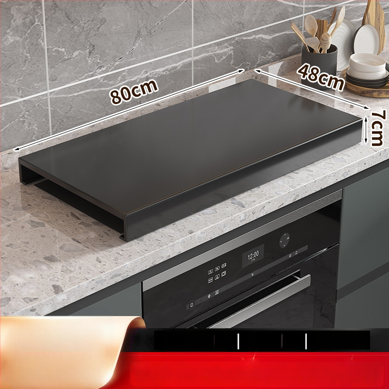 Настолен кухненски организатор за газова печка – мултифункционален, подвижен, без монтаж; материал: въглеродна стомана; стил: модерен минимализъм