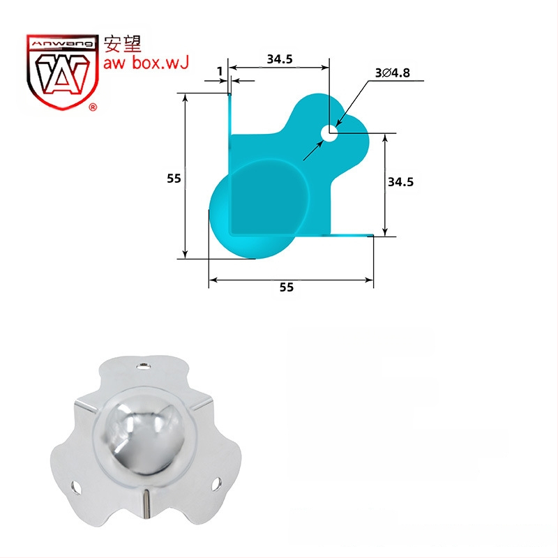 AW Anwang неръждаем ъглов предпазител за дървени кутии, 3-страничен прав ъгъл 90°