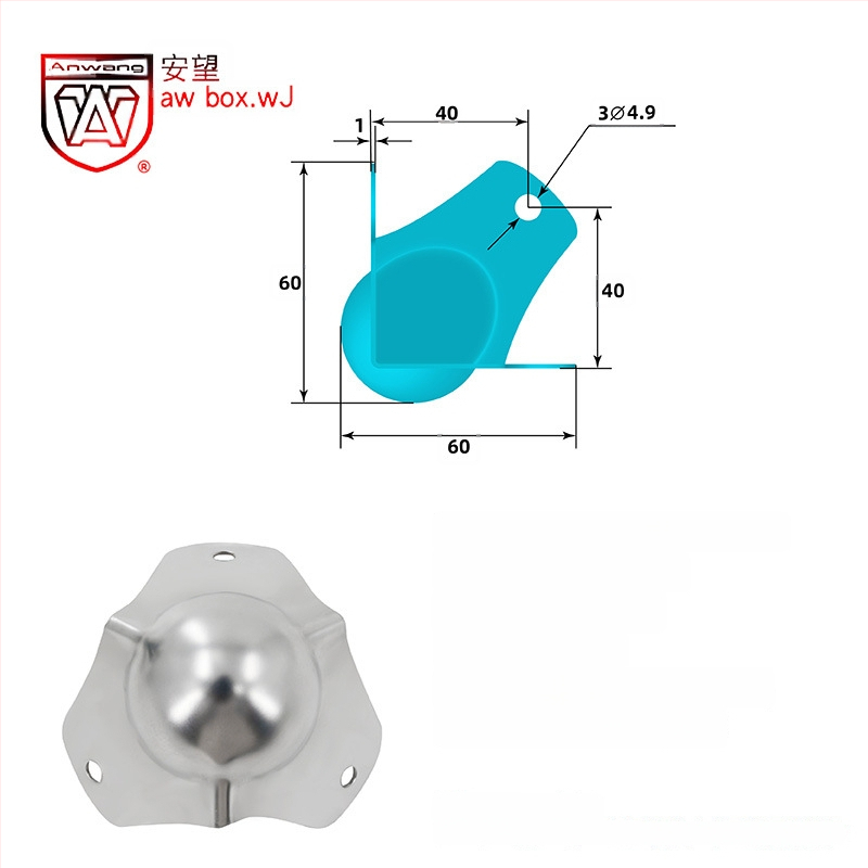 AW Anwang неръждаем ъглов предпазител за дървени кутии, 3-страничен прав ъгъл 90°