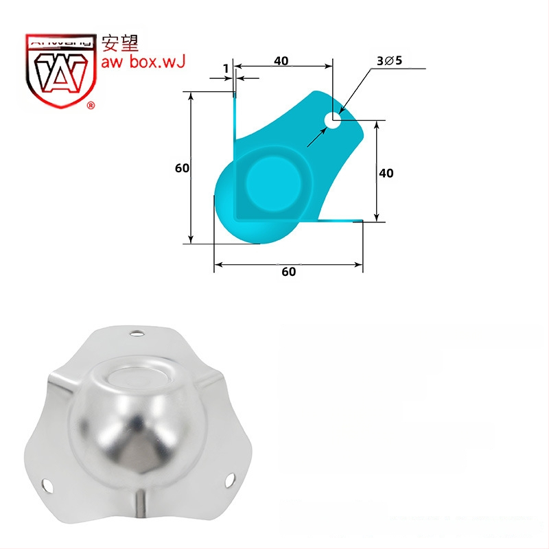 AW Anwang неръждаем ъглов предпазител за дървени кутии, 3-страничен прав ъгъл 90°