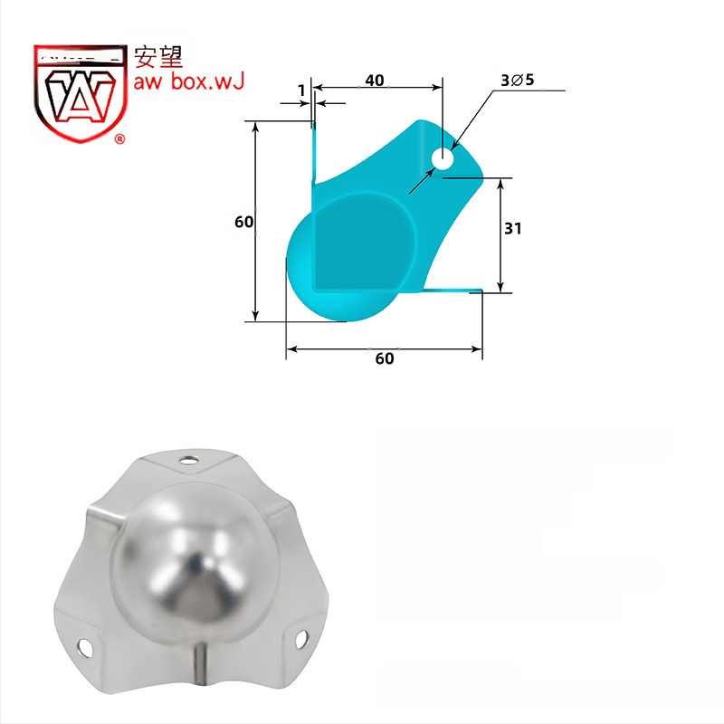 AW Anwang неръждаем ъглов предпазител за дървени кутии, 3-страничен прав ъгъл 90°