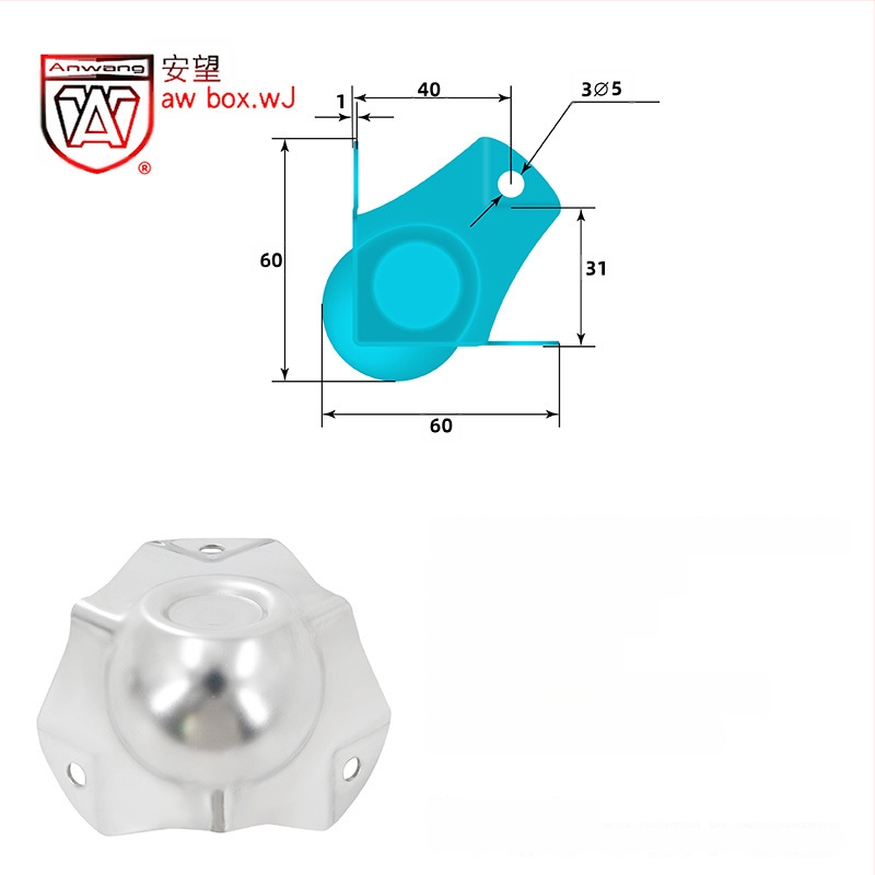 AW Anwang неръждаем ъглов предпазител за дървени кутии, 3-страничен прав ъгъл 90°