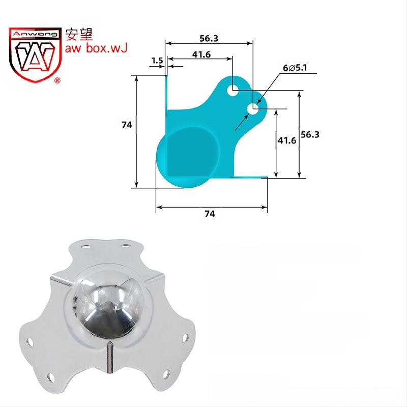AW Anwang неръждаем ъглов предпазител за дървени кутии, 3-страничен прав ъгъл 90°