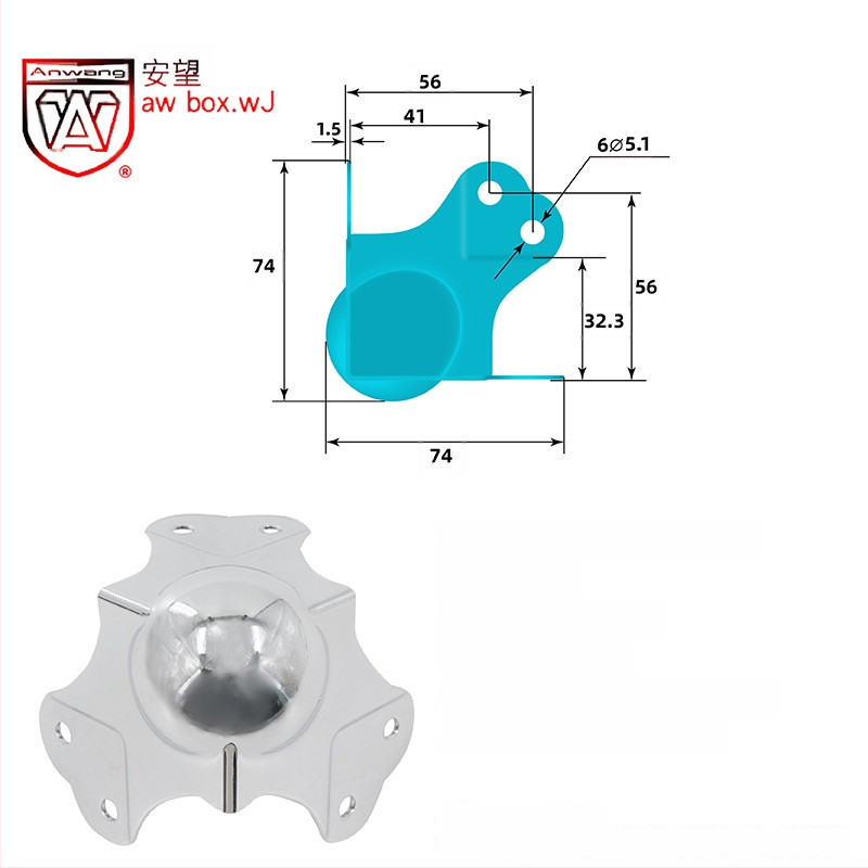 AW Anwang неръждаем ъглов предпазител за дървени кутии, 3-страничен прав ъгъл 90°