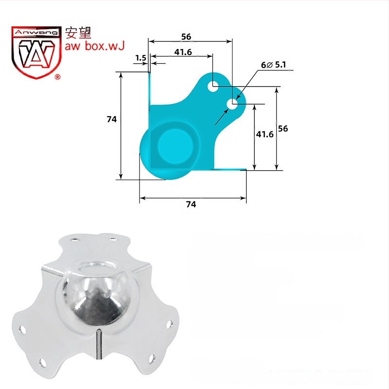 AW Anwang неръждаем ъглов предпазител за дървени кутии, 3-страничен прав ъгъл 90°