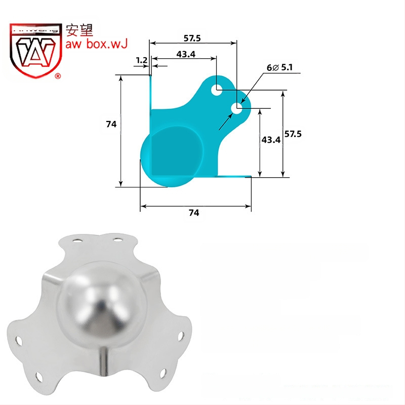 AW Anwang неръждаем ъглов предпазител за дървени кутии, 3-страничен прав ъгъл 90°