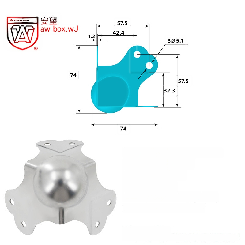 AW Anwang неръждаем ъглов предпазител за дървени кутии, 3-страничен прав ъгъл 90°