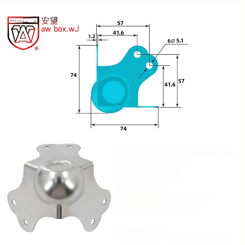 AW Anwang неръждаем ъглов предпазител за дървени кутии, 3-страничен прав ъгъл 90°