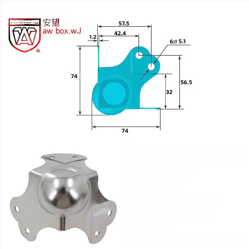 AW Anwang неръждаем ъглов предпазител за дървени кутии, 3-страничен прав ъгъл 90°